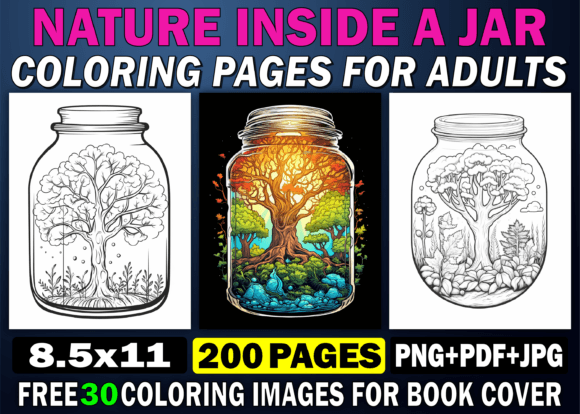 200 Nature Inside a Jar Coloring Pages: A Creative Resource for Artists and Entrepreneurs
