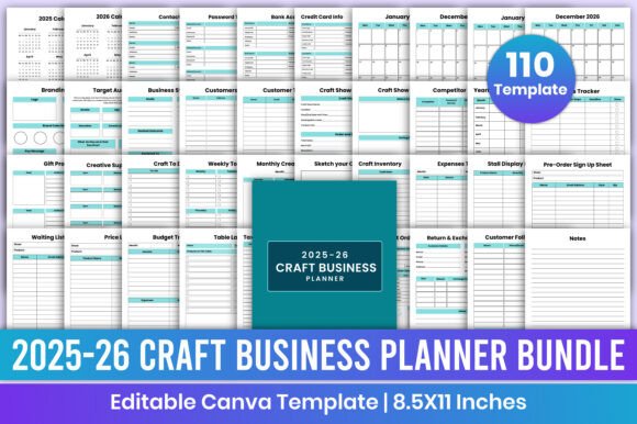 2025-2026 Craft Business Planner Bundle: A Comprehensive Tool for Creative Entrepreneurs