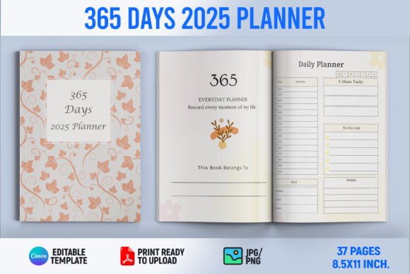 365 Days 2025 Planner: A Practical Guide for KDP Authors