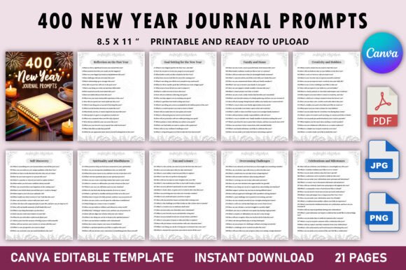 400 New Year Journal Prompts: A Guide to a More Purposeful Year
