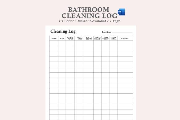 Bathroom Cleaning Log