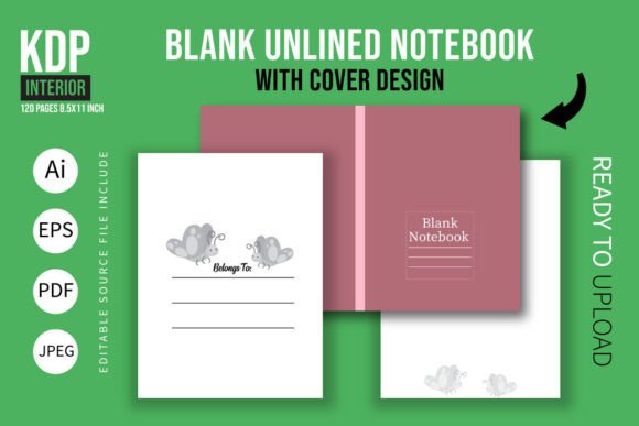 Blank Unlined Notebook with Cover Design: A Must-Have for KDP Sellers
