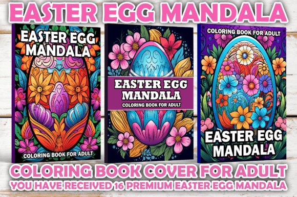 Easter Egg Mandala Coloring Book Cover for Adults: A Creative and Customizable Digital Resource