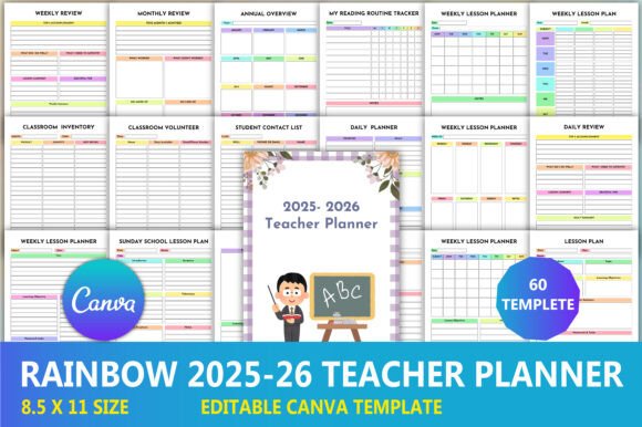 Editable 2025-26 Teacher Planner