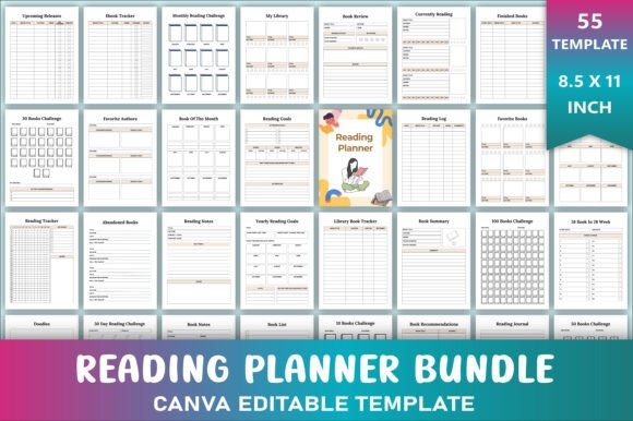 Editable Reading Planner Bundle
