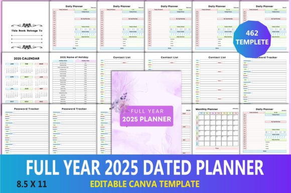 Maximize Productivity with the Editable Full Year 2025 Dated Planner