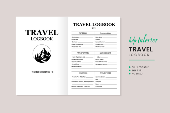 Travel Logbook KDP Interior: A Practical Tool for Streamlined Content Creation