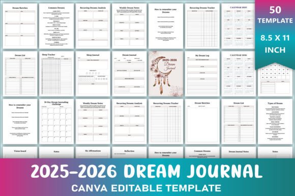 Unlock Your Dreams with the Editable 2025-2026 Dream Journal